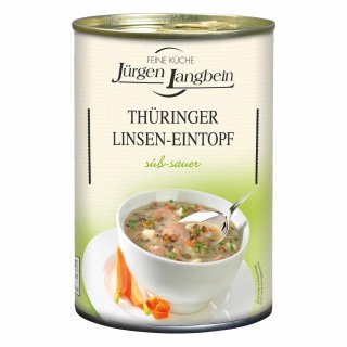Jürgen Langbein Thüringer Linsen-Eintopf süß-sauer (400g Dose)
