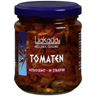 Liakada Tomaten getrocknet in Streifen in Öl (180g Glas)