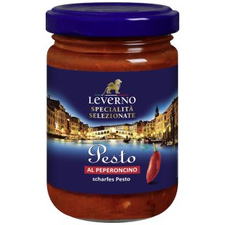 Leverno Pesto Al Peperoncino scharfes Pesto (130g Glas)