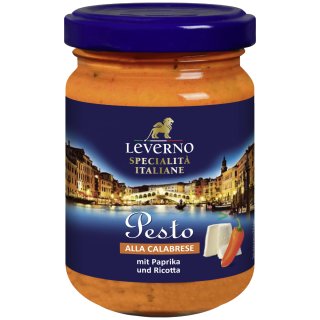 Leverno Pesto alla Calabrese mit Paprika und Ricotta (125g Glas)
