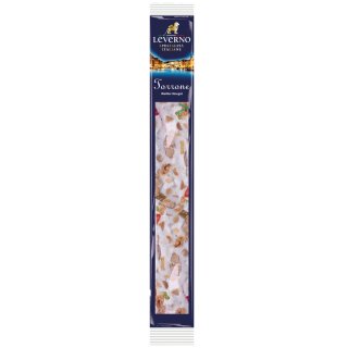 Leverno Torrone weißer Nougat aus Italien mit Erdnüssen Mandeln und kandierten Früchten (100g Packung)