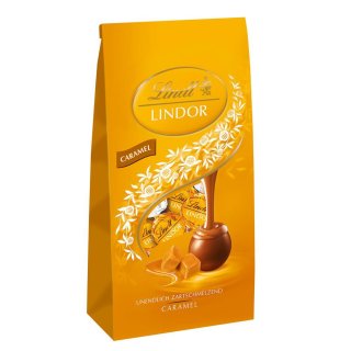 Lindt Lindor Kugel Beutel, Caramel Schokoladenkugeln (137g)