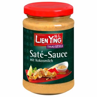 Lien Ying Thai Saté Sauce mit Kokosmilch (200ml Glas)