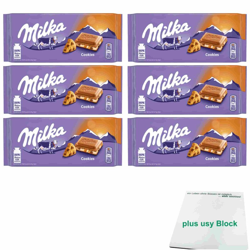 Schokolade Tafel) (6x100g 6er Cookies Milka Pack