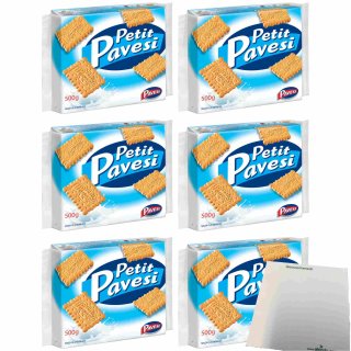Petit Pavesi Kekse 6er Pack (6x500g Packung Butterkekse) + usy Block