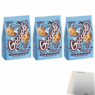 Pavesi Gocciole Coconut Kekse 3er Pack (3x320g Beutel) + usy Block
