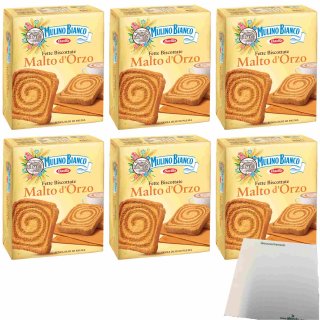 Mulino Bianco Fette Malto dOrzo 6er Pack (6x315g Packung Zwieback mit Gerstenmalz) + usy Block