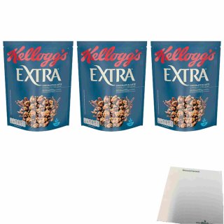 Kelloggs Extra Cioccolato al Latte Müsli 3er Pack (3x375g Beutel) + usy Block