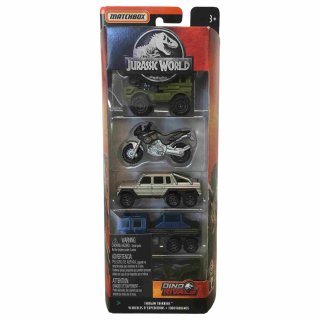 Matchbox Jurassic World Dino Rivals Terrain Trekkers (5 Spielzeugautos)