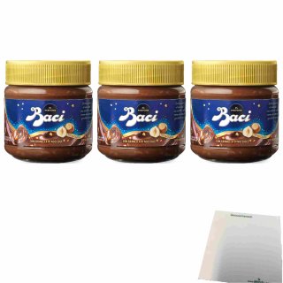 Perugina Baci Crema Spalmabile Cioccolato Nocciole 3er Pack (3x200g Glas) + usy Block