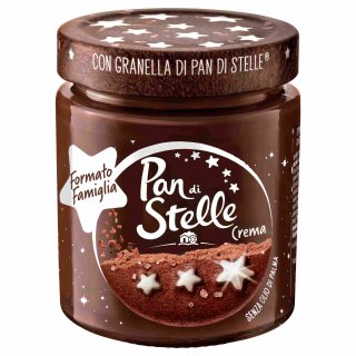 Pan di Stelle Crema (480g Glas Schokoladenaufstrich mit Haselnuss und Keksstückchen)