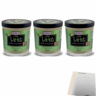 Gandola Crema Pistacchio 3er Pack (3x180g Glas Pistazien Creme) + usy Block