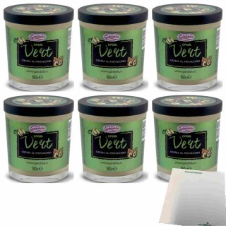 Gandola Crema Pistacchio 6er Pack (6x180g Glas Pistazien Creme) + usy Block