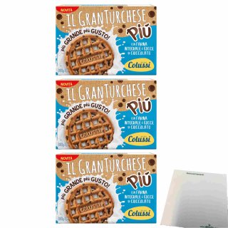 Colussi Il Granturchese Piu Farina Integrale e Gocce di Cioccolato 3er Pack (3x300g Packung) + usy Block