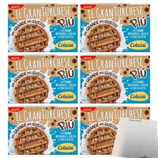 Colussi Il Granturchese Piu Farina Integrale e Gocce di Cioccolato 6er Pack (6x300g Packung) + usy Block