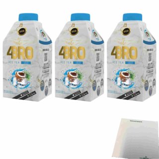 4Bro Ice Tea Coco Choco 3er Pack (3x500ml Pack Eistee) + usy Block
