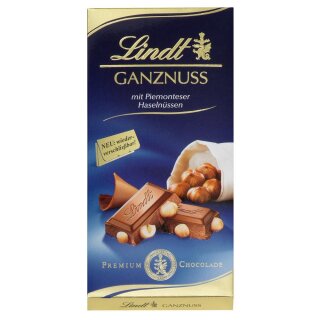 Lindt Ganznuss mit Piemonteser Haselnüssen (10x100g Tafel)