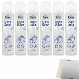 Rama Professional Creme Dolce 6er Pack (6x500ml Sprühdose Sprühsahne in Gastro Qualität) + usy Block