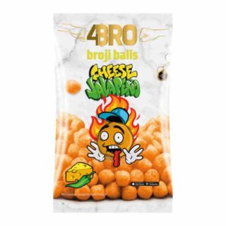 4Bro Broji Balls Cheese Jalapeno (75g Beutel Maissnack mit Käse Chili Geschmack)