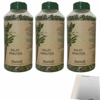 Goutess Salatkräuter 3er Pack (3x150g Dose) + usy Block