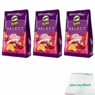 Pringles Select Thai Sweet Chilli Kartoffelchips 3er Pack (3x160g Beutel) + usy Block