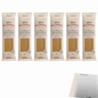 Rummo Lenta Lavorazione No.3 Spaghetti 6er Pack (6x500g Packung Nudeln) + usy Block