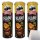 Pringles Flame Spicy Spicy BBQ Flavour 3er Pack (3x160g Dose) + usy Block
