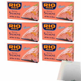 Riomare Lachsfilet in Olivenöl 6er Pack (6x150g Packung) + usy Block