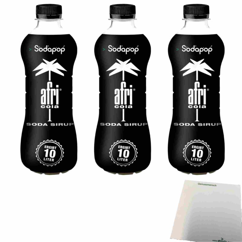 afri Cola Sirup für Wassersprudler 3er Pack (3x500ml Flasche) + usy B