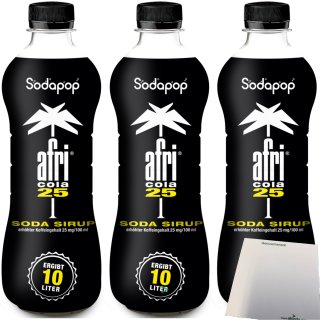 afri Cola 25 Sirup für Wassersprudler 3er Pack (3x500ml Flasche) + usy Block