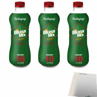 Bluna Mix Cola Orange Sirup für Wassersprudler 3er Pack (3x500ml Flasche) + usy Block