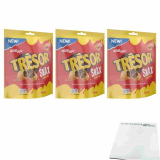 Kelloggs Tresor Snax Choco & Nuts 3er Pack (3x120g Beutel) + usy Block