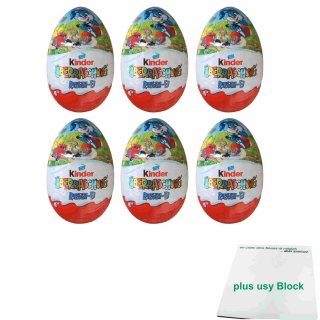 Ferrero Kinder Überraschung Riesen-Ei in blau 6er Pack (6x 220g Essbarer Anteil) + usy Block