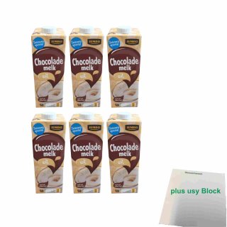 Chocolade melk wit 6er Pack (6x Schokoladenmilch, 1L) + usy Block