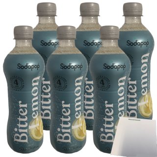 Sodapop Sirup Bitter Lemon für Wassersprudler 6er Pack (6x 500ml Flasche) + usy Block