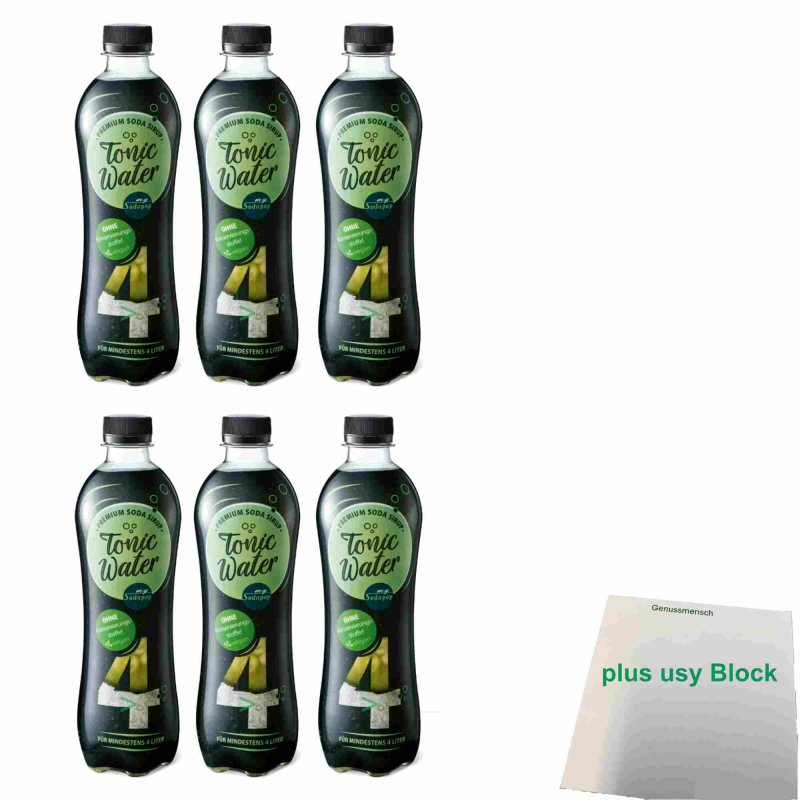 Sodapop Sirup Tonic Water 6er Pack (6x 500ml Flasche) + usy Block
