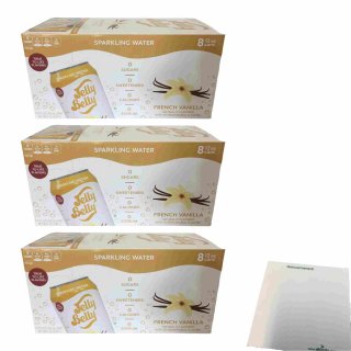 Jelly Belly Sparkling Water French Vanilla USA 3er Pack (24x355ml Dose) + usy Block