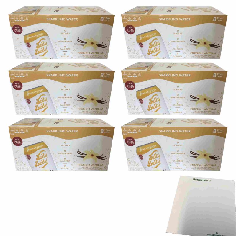 Jelly Belly Sparkling Water French Vanilla USA 6er Pack + usy Block