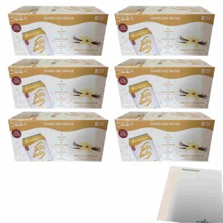 Jelly Belly Sparkling Water French Vanilla USA 6er Pack (48x355ml Dose) + usy Block