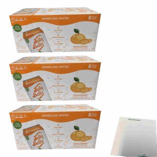 Jelly Belly Sparkling Water Tangerine USA 3er Pack (24x355ml Dose) + usy Block
