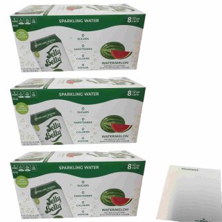 Jelly Belly Sparkling Water Watermelon USA 3er Pack (24x355ml Dose) + usy Block