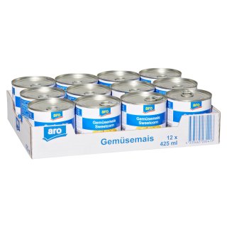 aro Gemüsemais - 12 x 300 g Dosen