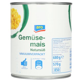 aro Gemüsemais - 850 g Dose