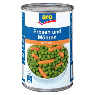 aro Erbsen sehr fein mit Möhrchen - 400 g Dose