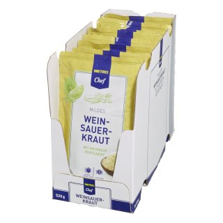 METRO Chef Mildes Weinsauerkraut - 8 x 520 g Beutel