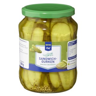 METRO Chef Sandwichgurken knackig und würzig - 670 ml Glas