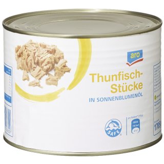 aro Thunfisch-Stücke in Sonnenblumenöl - 1,70 kg Dose