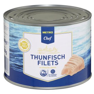 METRO Chef Thunfischfilets in Sonnenblumenöl - 1,88 kg Dose