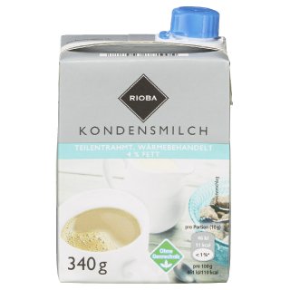 Rioba H-Kondensmilch 4 % - 300 g Stück