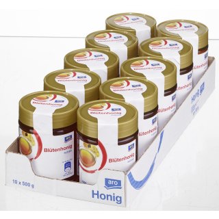 aro Blütenhonig flüssig - 10 x 500 g Gläser
